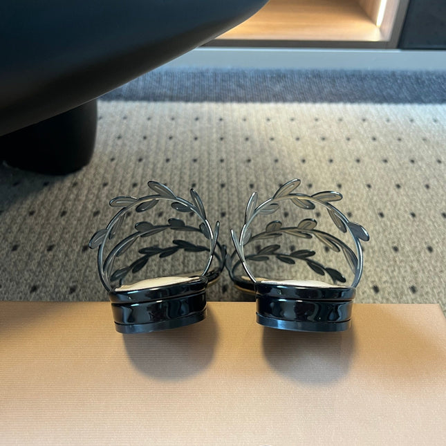 GIANVITO ROSSI 26S SANDALS IN BLACK LAMBSKIN