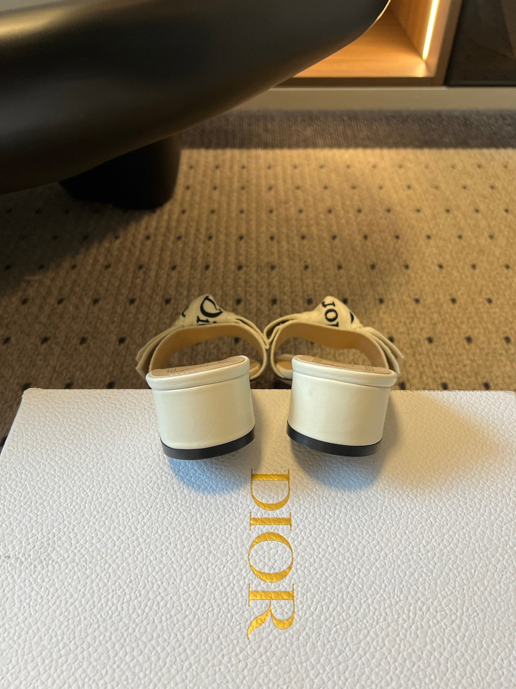 DIOR 26S HIGH-HEEL SANDALS 40 MM IN WHITE FABRIC AND LAMBSKIN