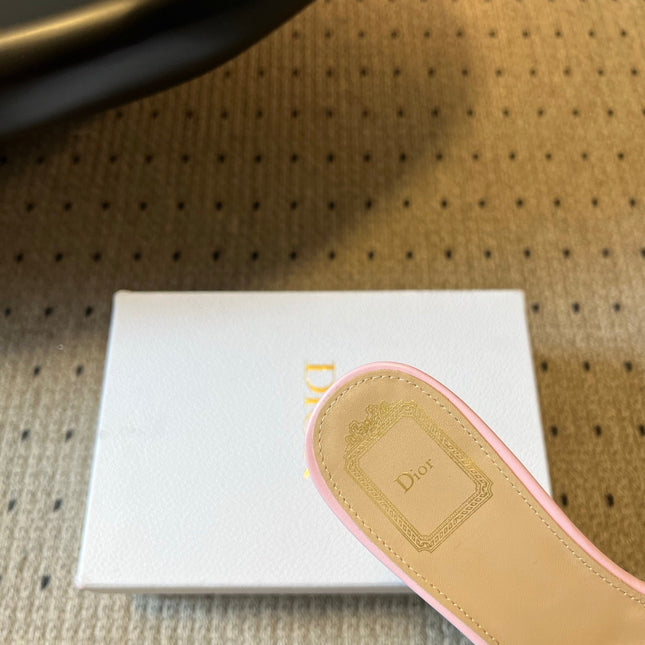 DIOR 26S HIGH-HEEL SANDALS 40 MM IN PINK FABRIC AND LAMBSKIN