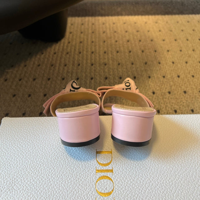 DIOR 26S HIGH-HEEL SANDALS 40 MM IN PINK FABRIC AND LAMBSKIN