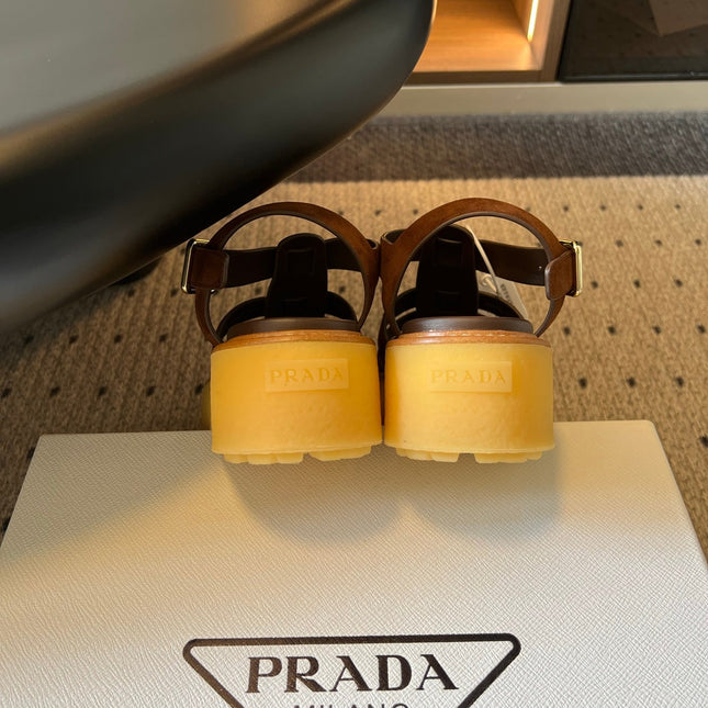 PRADA 26S SANDALS 55MM IN BROWN SUEDE