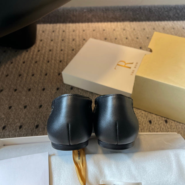 THE ROW 26S BALLET FLATS IN BLACK MESH