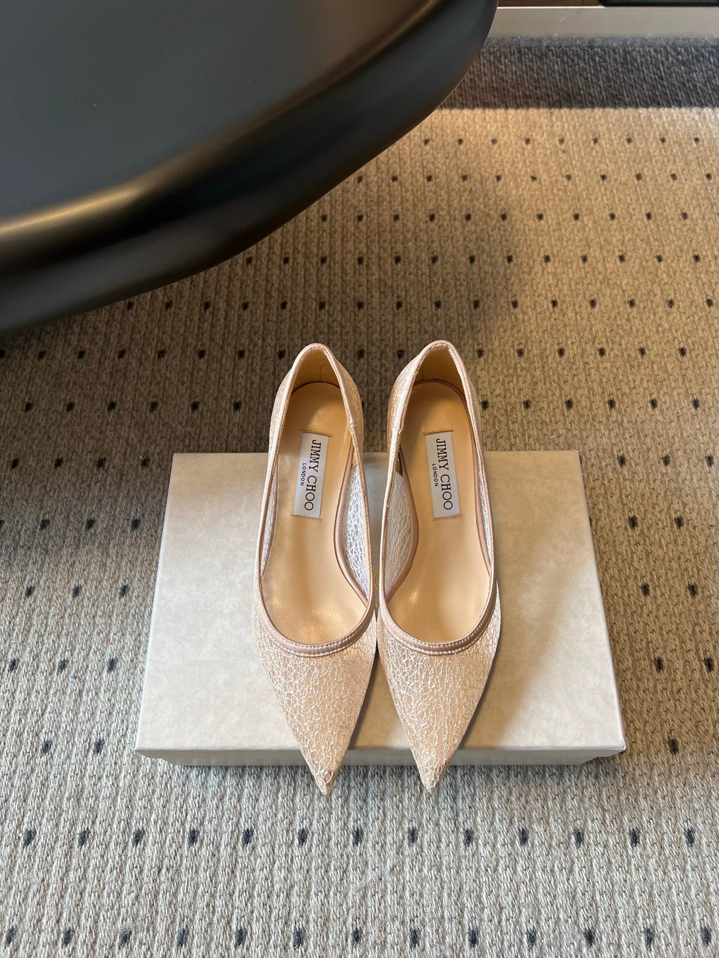 JIMMY CHOO 26S HIGH HEELS 60 MM IN NUDE MESH