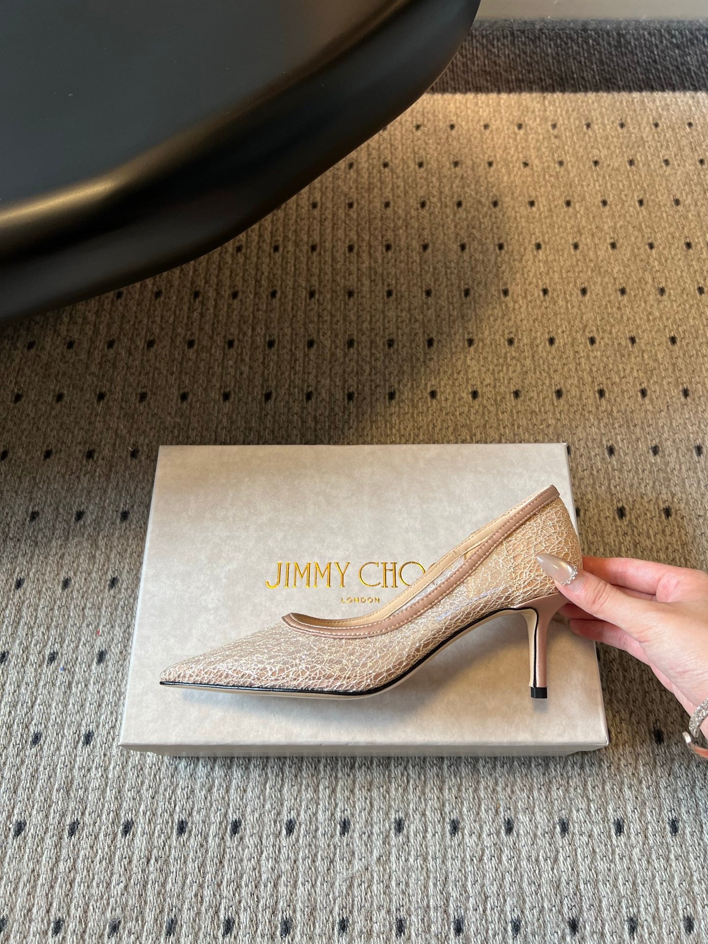 JIMMY CHOO 26S HIGH HEELS 60 MM IN NUDE MESH