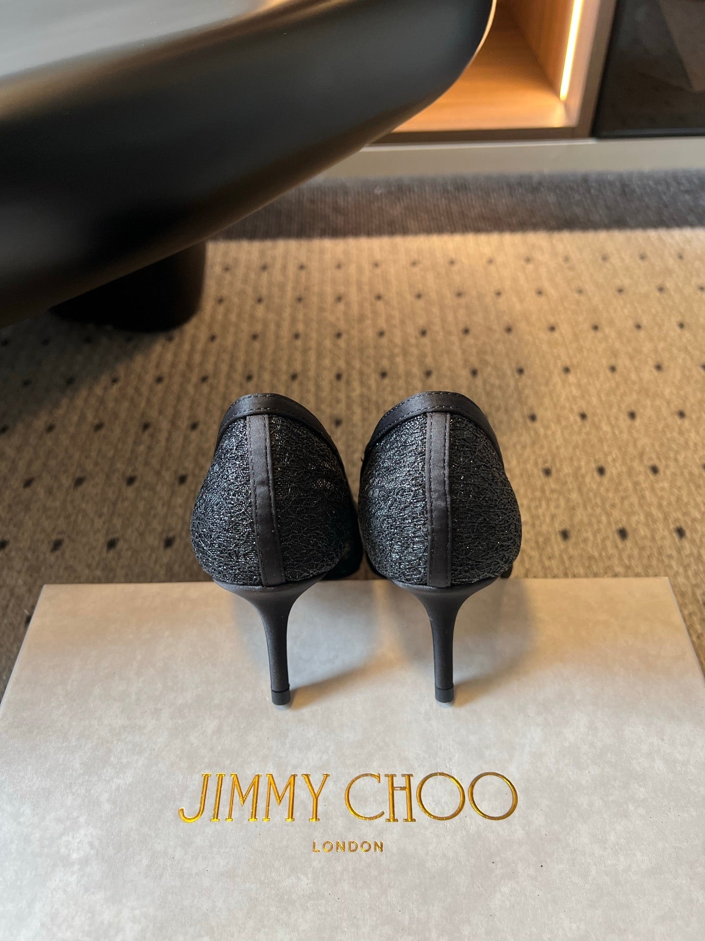 JIMMY CHOO 26S HIGH HEELS 60 MM IN BLACK MESH