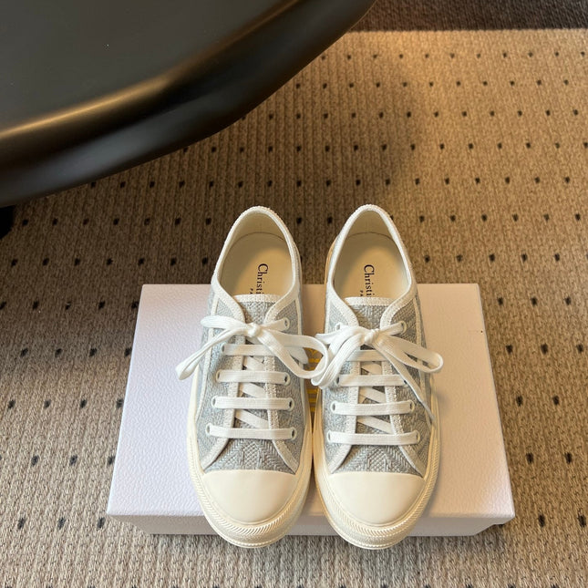 DIOR 26S LOW-TOP SNEAKER 50MM IN BLUE GREY OBLIQUE EMBROIDERED CANVAS