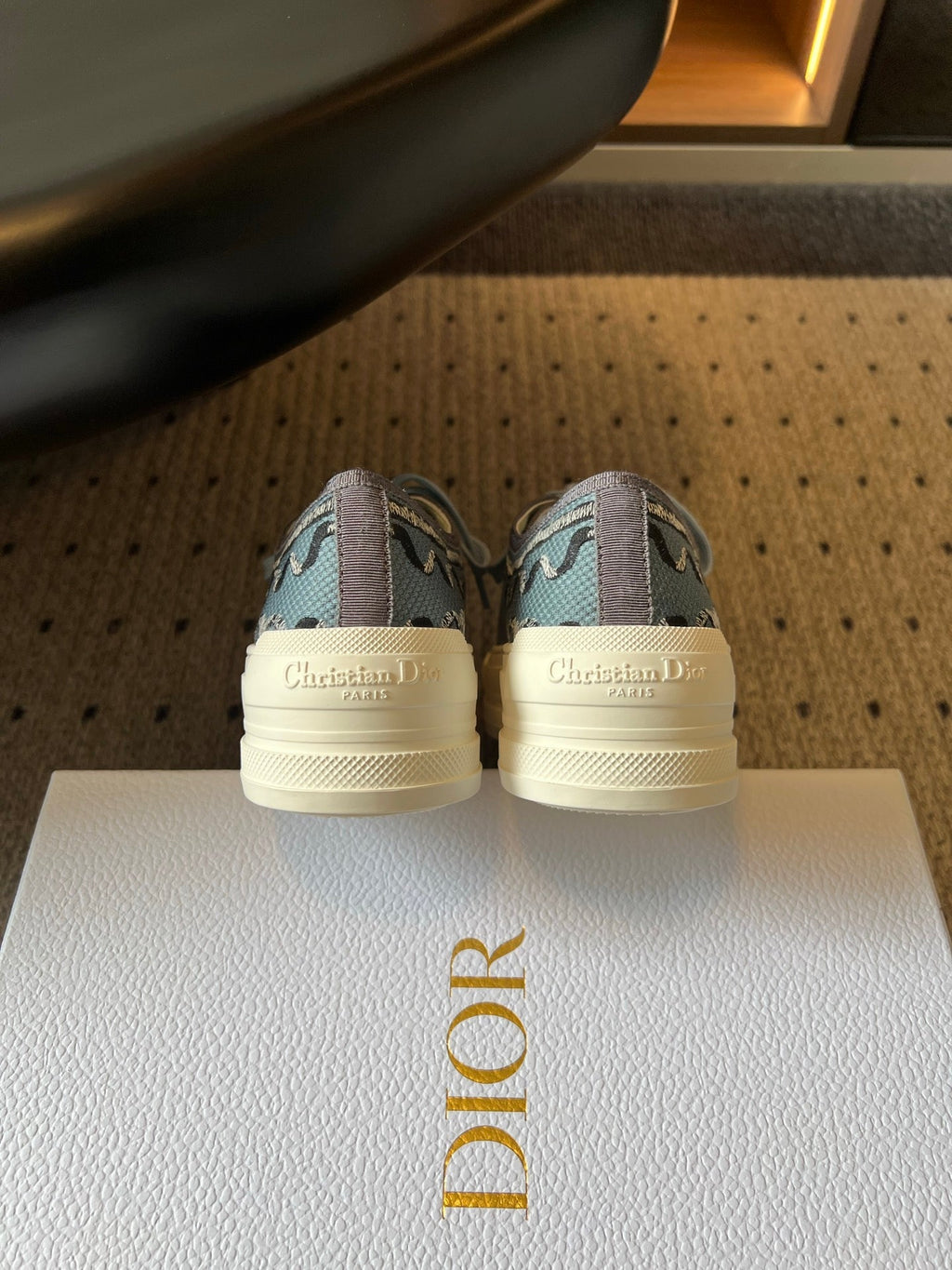 DIOR 26S LOW-TOP SNEAKER 50MM IN BLUE OBLIQUE EMBROIDERED CANVAS