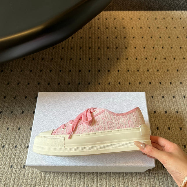 DIOR 26S LOW-TOP SNEAKER 50MM IN LIGHT PINK OBLIQUE EMBROIDERED CANVAS