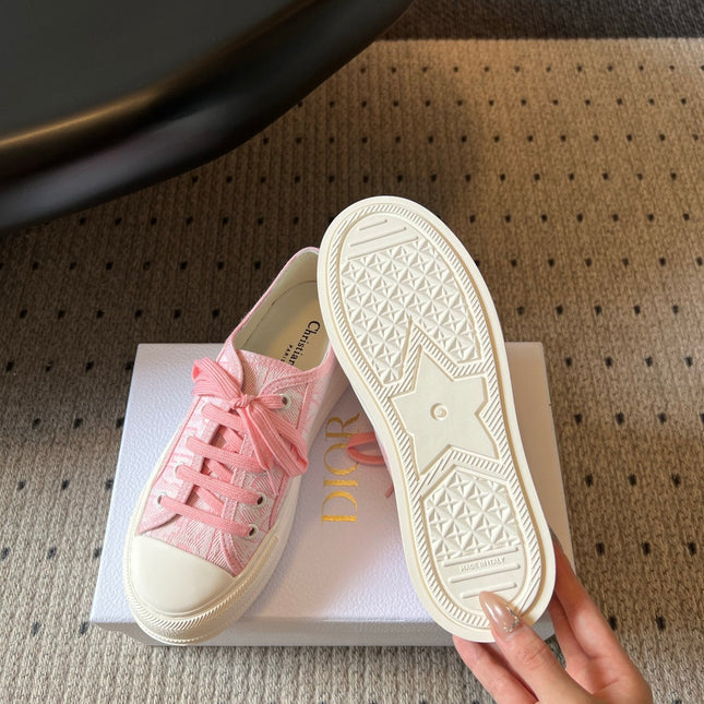 DIOR 26S LOW-TOP SNEAKER 50MM IN LIGHT PINK OBLIQUE EMBROIDERED CANVAS