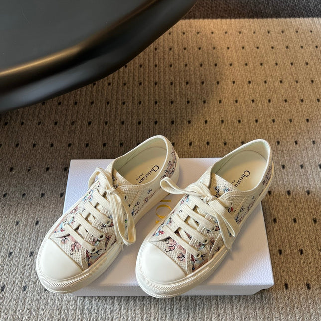 DIOR 26S LOW-TOP SNEAKER 50MM IN BEIGE EMBROIDERED CANVAS
