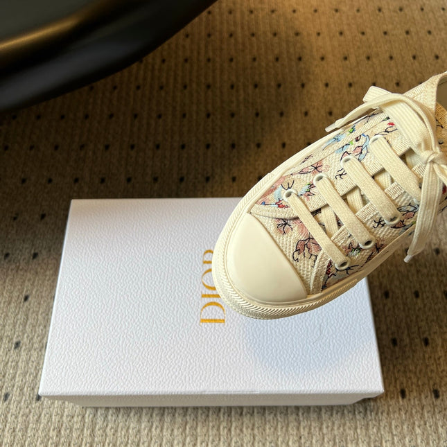 DIOR 26S LOW-TOP SNEAKER 50MM IN BEIGE EMBROIDERED CANVAS