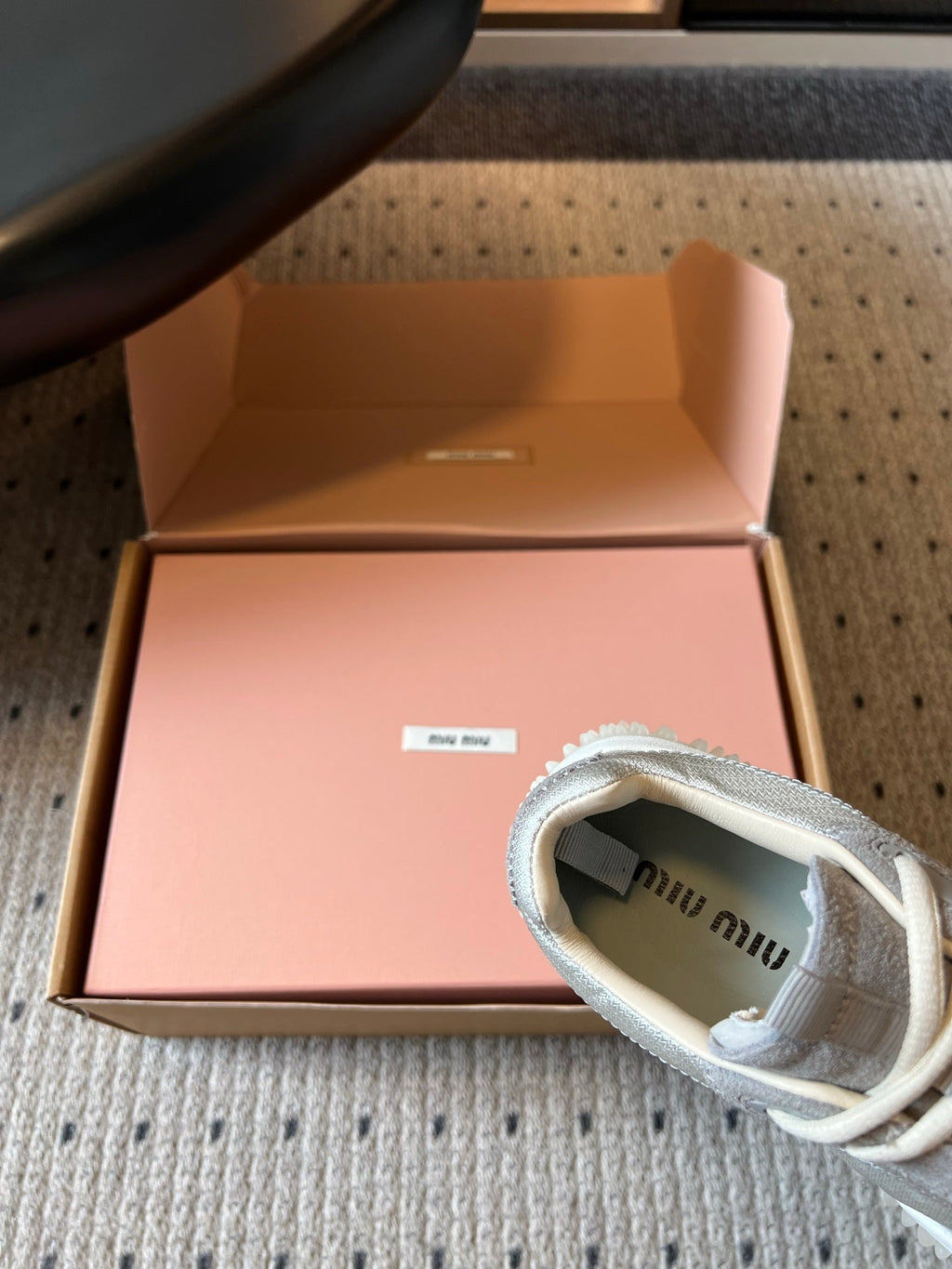 MIUMIU 26S SNEAKERS IN GREY SUEDE