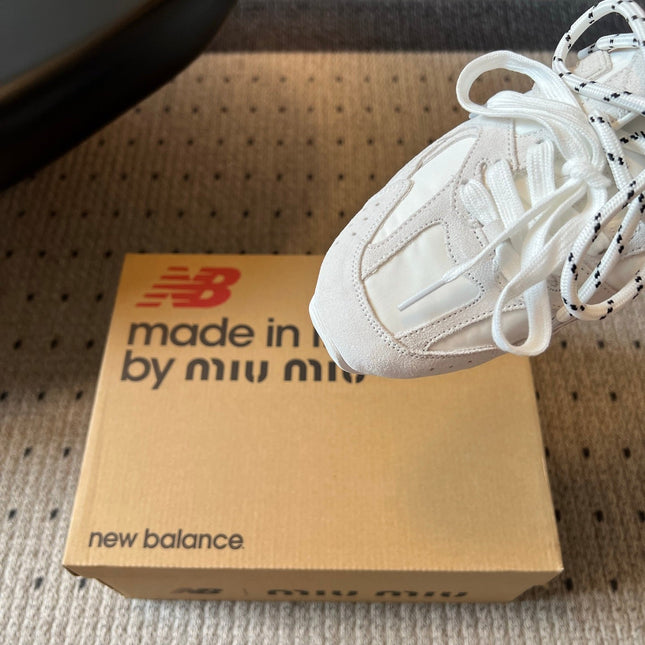 MIUMIU 26S SNEAKER MULES IN WHITE SUEDE MIX FABRIC