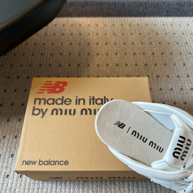 MIUMIU 26S SNEAKER MULES IN WHITE SUEDE MIX FABRIC