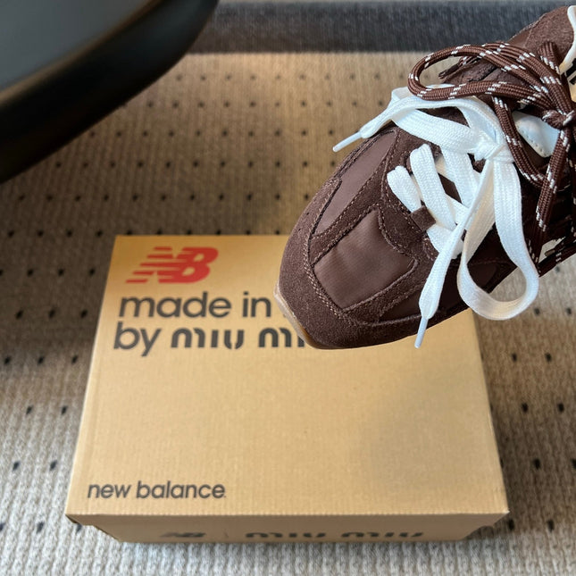 MIUMIU 26S SNEAKER MULES IN DARK BROWN SUEDE MIX FABRIC