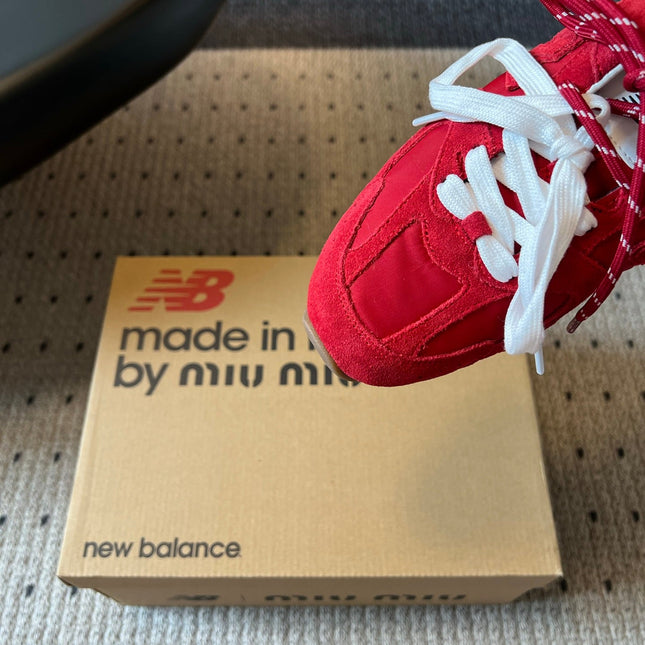 MIUMIU 26S SNEAKER MULES IN RED SUEDE MIX FABRIC