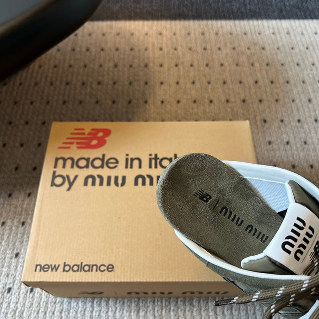 MIUMIU 26S SNEAKER MULES IN MOSS GREEN SUEDE MIX FABRIC
