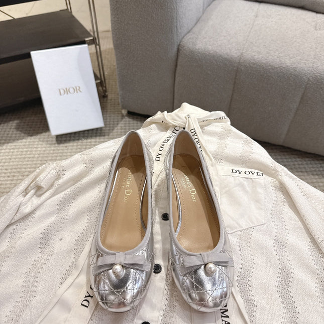 DIOR 26S LOW BLOCK HEEL PUMPS IN SILVER LAMBSKIN