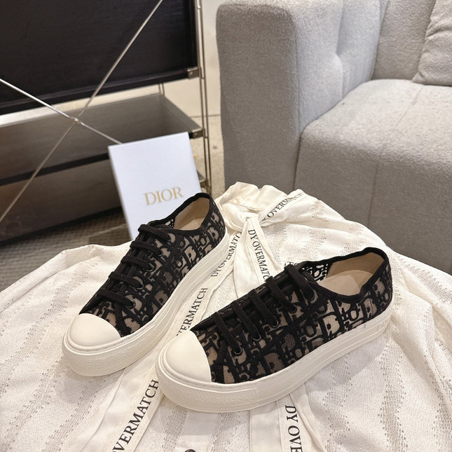 DIOR 26S SNEAKERS IN BLACK OBLIQUE EMBROIDERED MESH