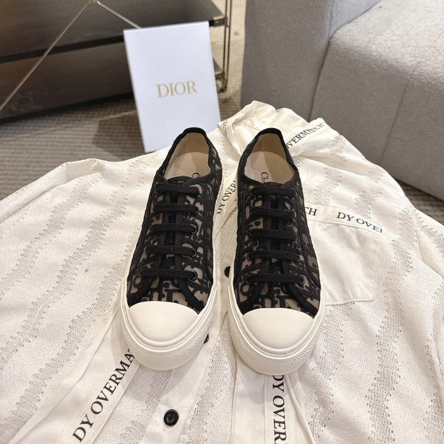 DIOR 26S SNEAKERS IN BLACK OBLIQUE EMBROIDERED MESH