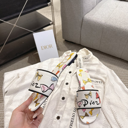 DIOR 26S D-WAY SLIDE IN MULTICOLOR DIOR JARDIN D'HIVER EMBROIDERED COTTON STYLE 03