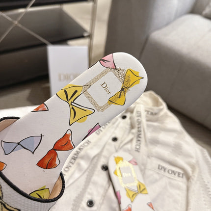 DIOR 26S D-WAY SLIDE IN MULTICOLOR DIOR JARDIN D'HIVER EMBROIDERED COTTON STYLE 03