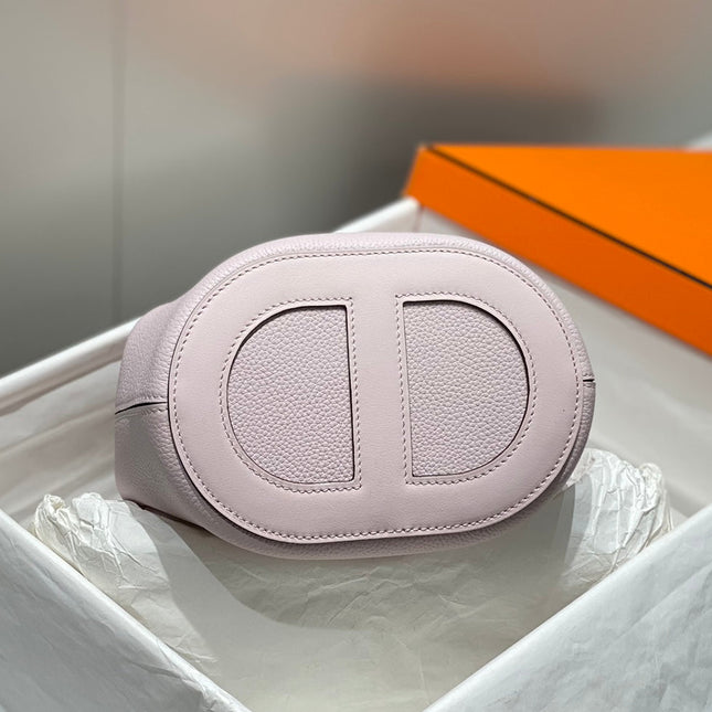 HERMES 25S IN THE LOOP 18 IN LIGHT PINK CALFSKIN SILVER HARDWARE