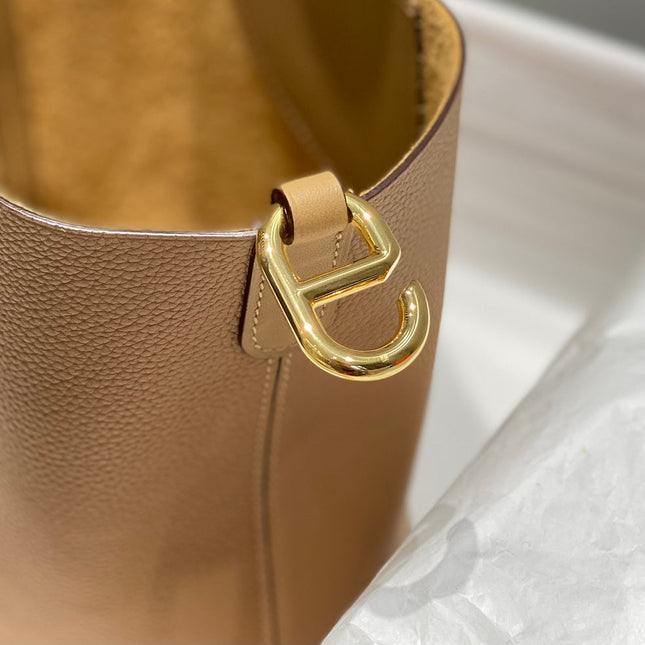 HERMES 25S IN THE LOOP 18 IN LIGHT CARAMEL CALFSKIN SILVER HARDWARE