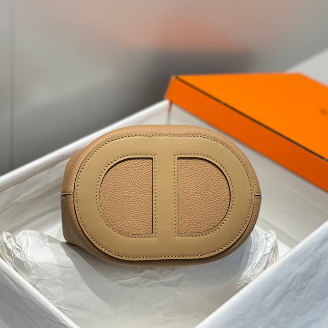 HERMES 25S IN THE LOOP 18 IN LIGHT CARAMEL CALFSKIN SILVER HARDWARE