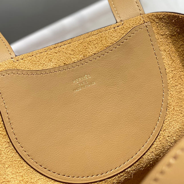 HERMES 25S IN THE LOOP 18 IN LIGHT CARAMEL CALFSKIN SILVER HARDWARE