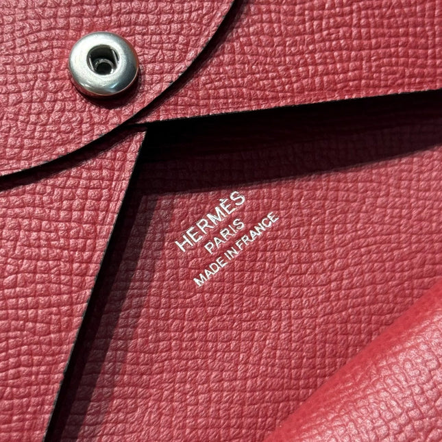 CALVI DUO COMPACT CARD HOLDER IN ROUGE H EPSOM CALFSKIN