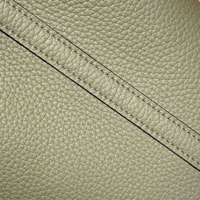 HERMES 25S PICOTIN LOCK 18 IN CROMWELL GRAY CALFSKIN GOLD HARDWARE