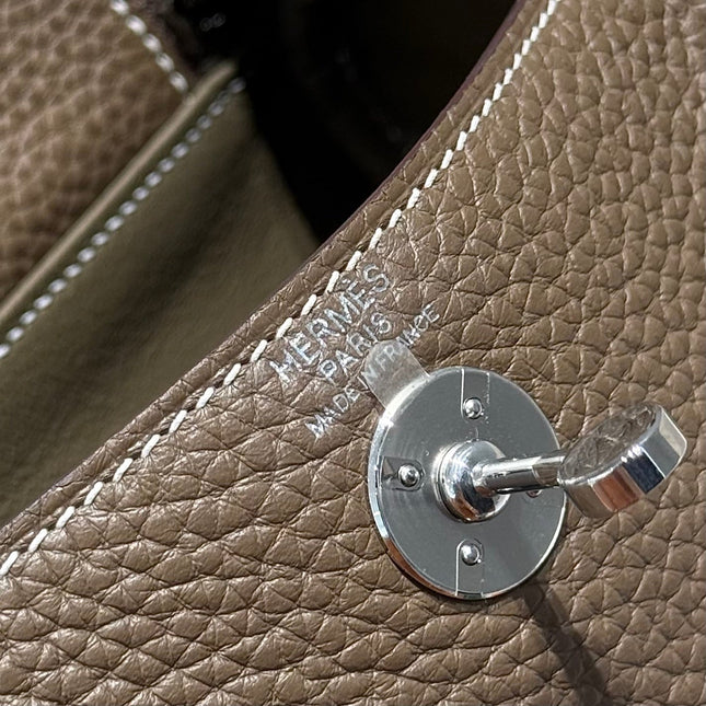 HM MINI LINDY 20 BAG IN BROWN CALFSKIN