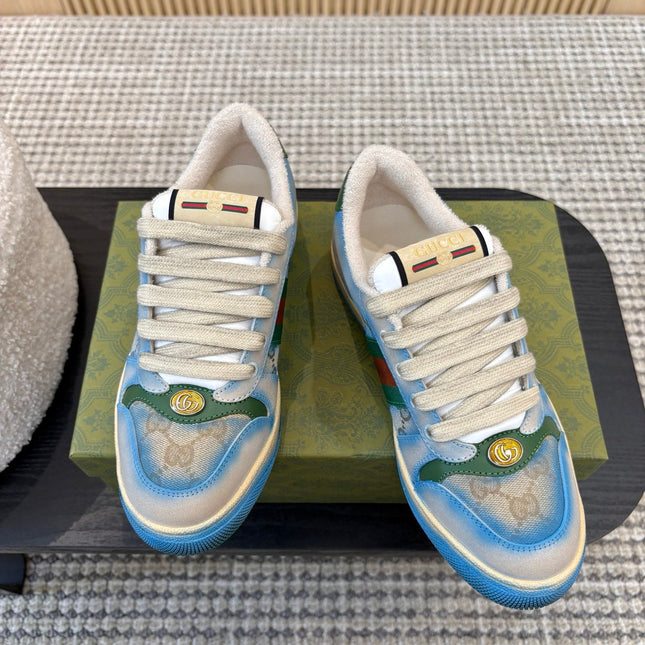 GUCCI 26S SNEAKERS IN BLUE GRADIENT CANVAS