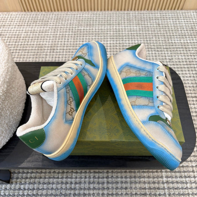 GUCCI 26S SNEAKERS IN BLUE GRADIENT CANVAS