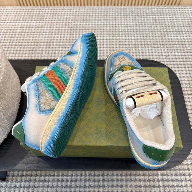GUCCI 26S SNEAKERS IN BLUE GRADIENT CANVAS