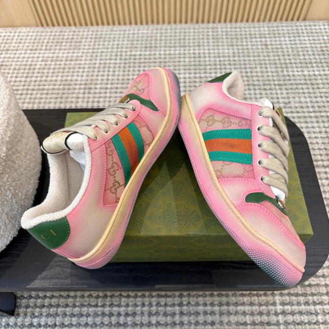 GUCCI 26S SNEAKERS IN PINK GRADIENT CANVAS