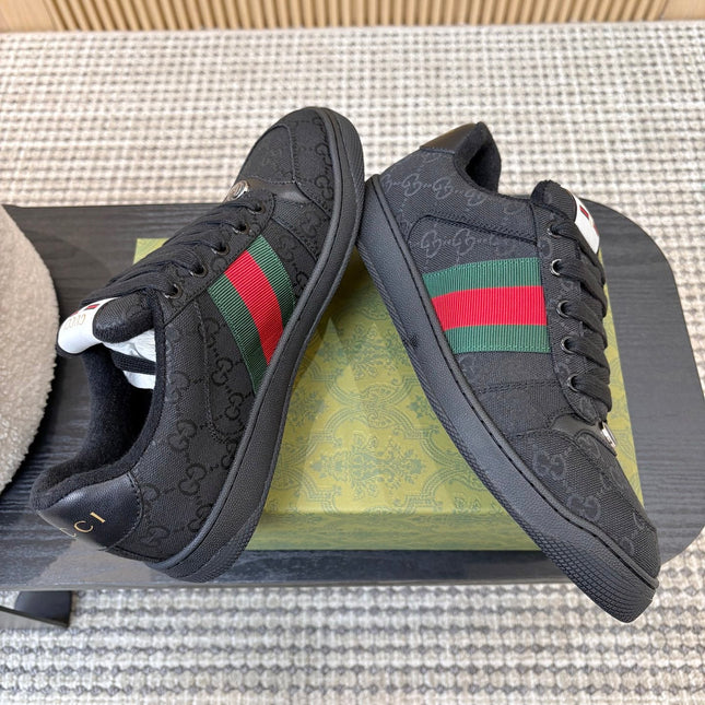 GUCCI 26S SNEAKERS IN BLACK GG CANVAS