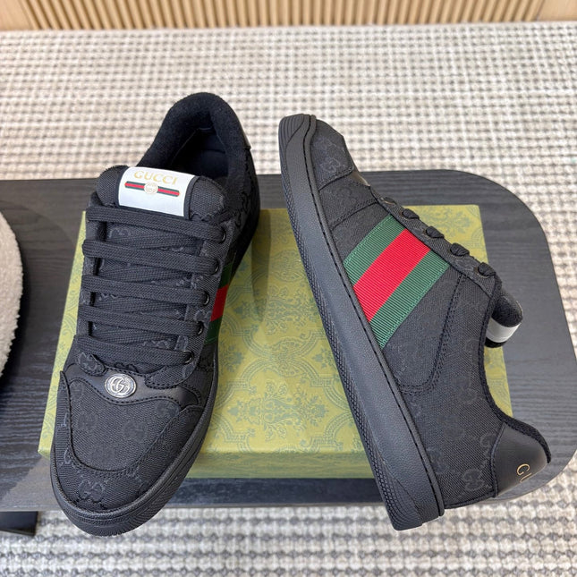 GUCCI 26S SNEAKERS IN BLACK GG CANVAS