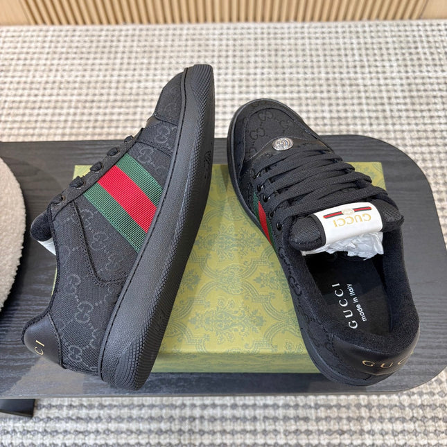 GUCCI 26S SNEAKERS IN BLACK GG CANVAS