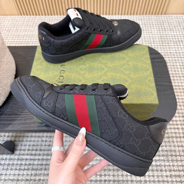 GUCCI 26S SNEAKERS IN BLACK GG CANVAS