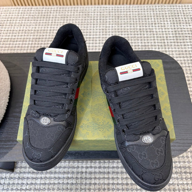 GUCCI 26S SNEAKERS IN BLACK GG CANVAS