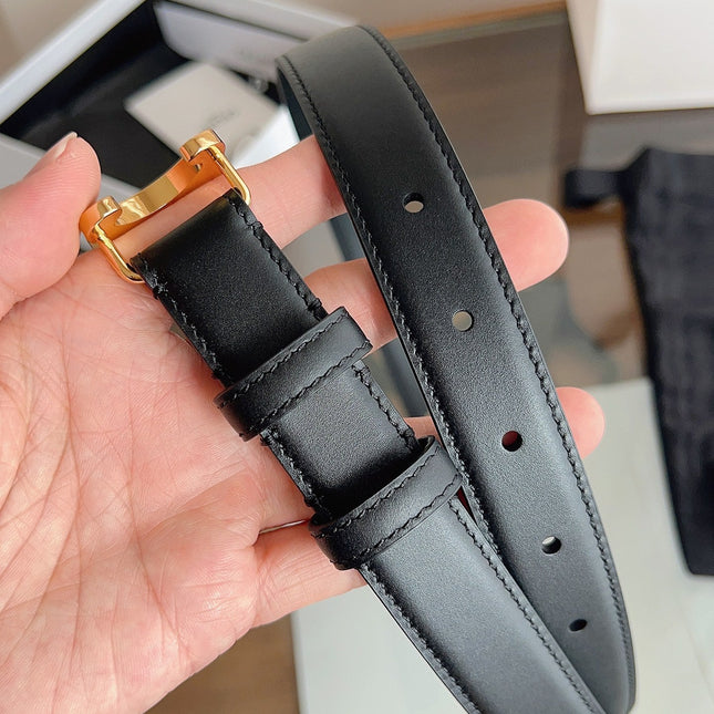 CELINE 26S BELT 25 MM IN BLACK CALFSKIN 669837