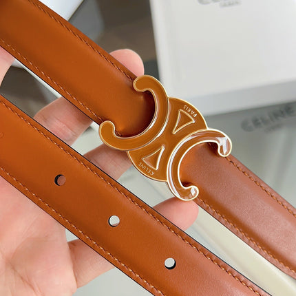 CELINE 26S REVERSIBLE BELT 25 MM IN BROWN AND WHITE CALFSKIN 669841