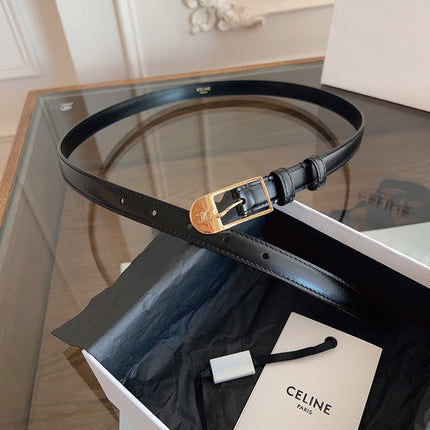 CELINE 26S BELT 18 MM IN BLACK CALFSKIN 658531