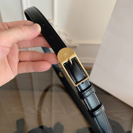 CELINE 26S BELT 18 MM IN BLACK CALFSKIN 658531