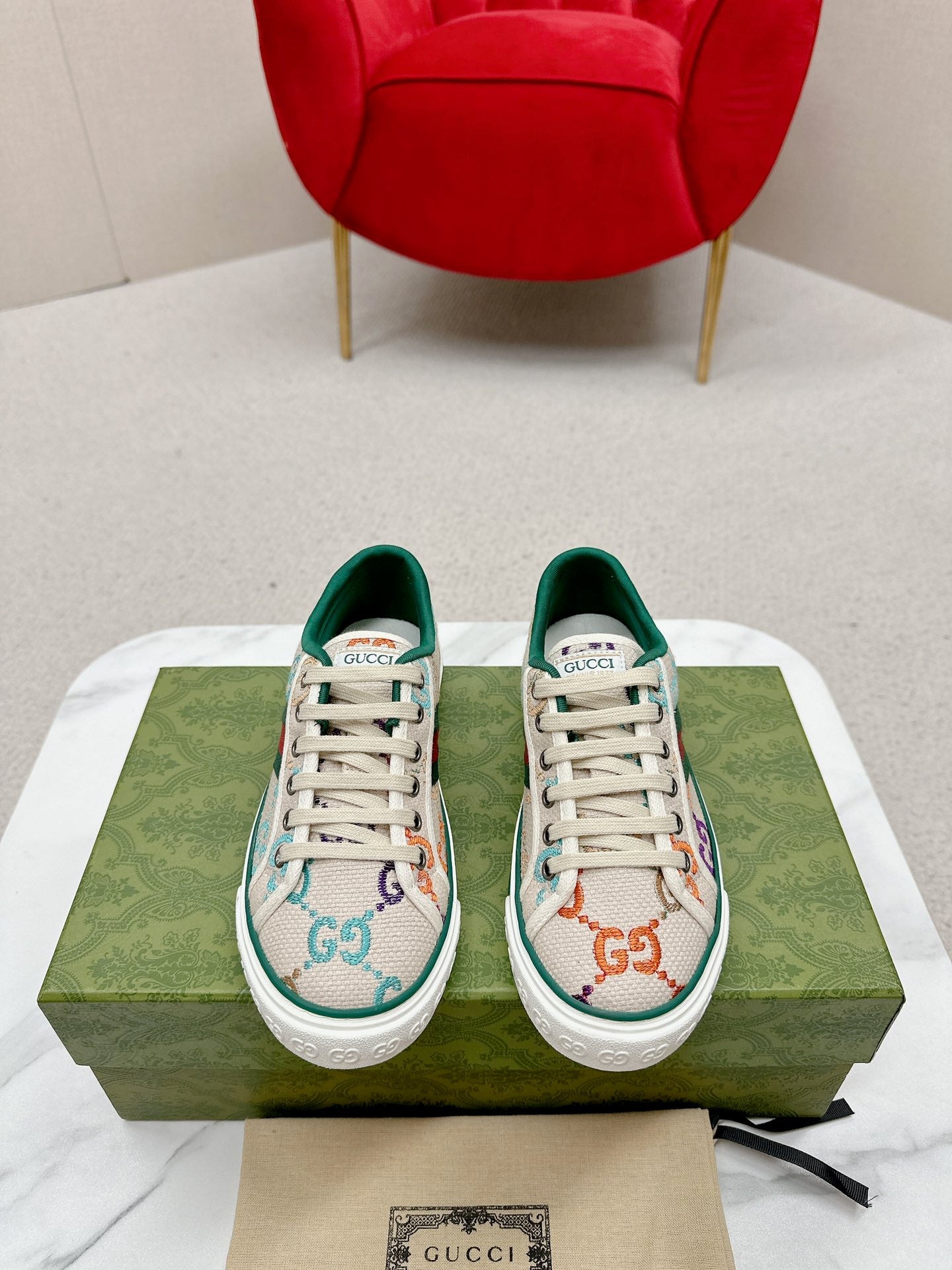 GUCCI 26S LOW TOP SNEAKERS IN MULTICOLOR CANVAS STYLE 07