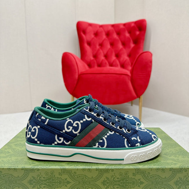 GUCCI 26S LOW TOP SNEAKERS IN DARK BLUE CANVAS STYLE 19