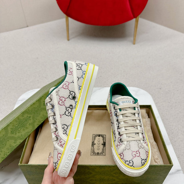 GUCCI 26S LOW TOP SNEAKERS IN MULTICOLOR CANVAS STYLE 16