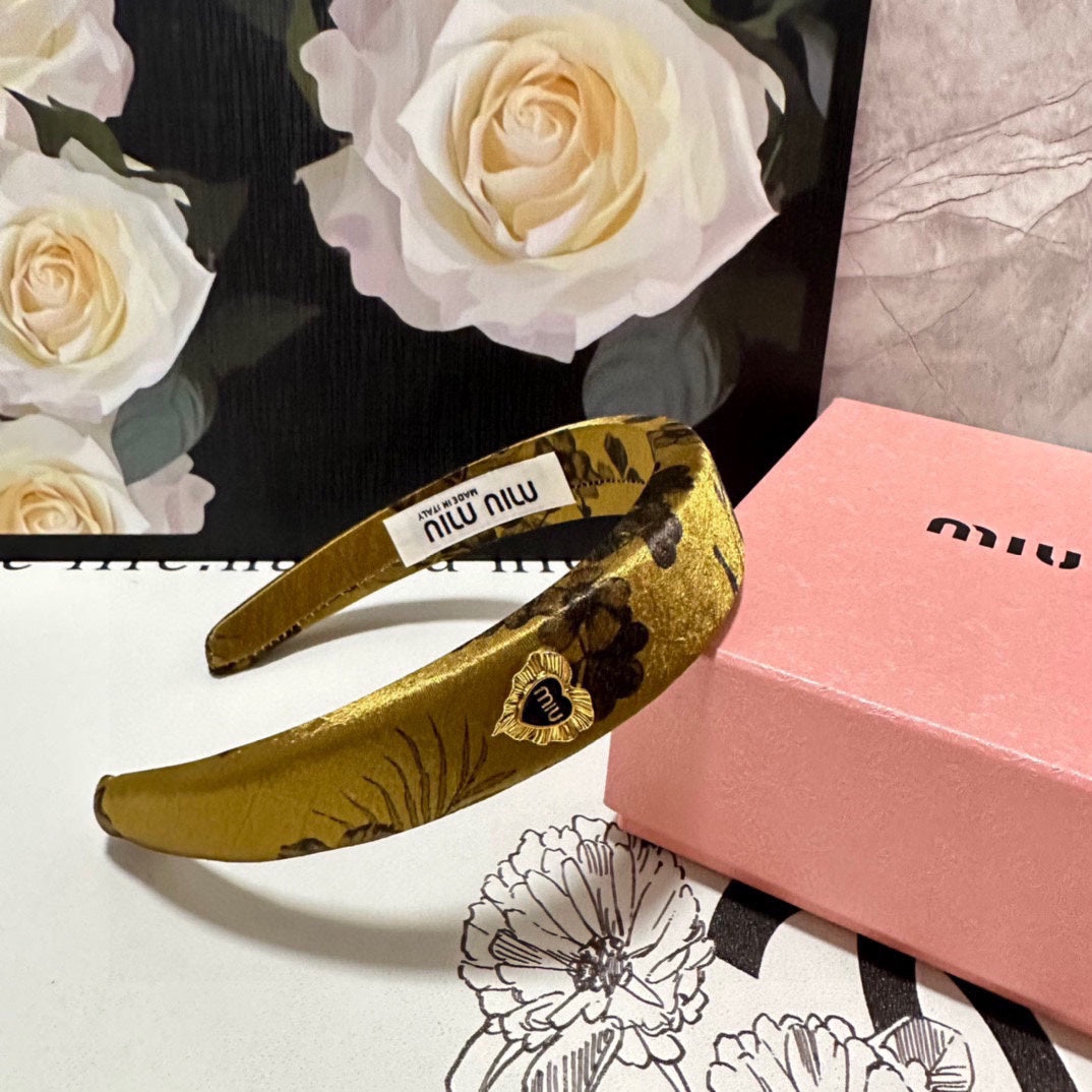 SILK THICK HEADBAND DIJON YELLOW 239959